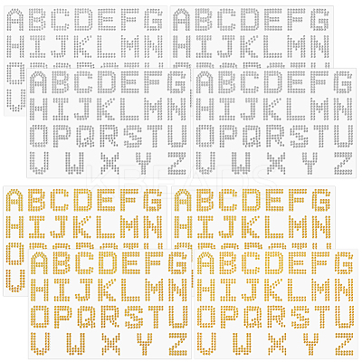 8 Sheets 2 Style Letter A~Z Acrylic Hotfix Rhinestone DIY-CP0012-54B-1