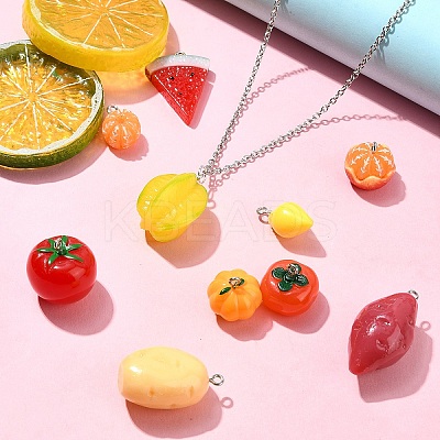 10Pcs 10 Styles Autumn Theme Resin Pendants FIND-YW0005-42-1