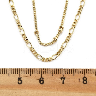 Brass Double Layer Necklaces NJEW-D302-53G-1