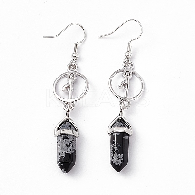 Gemstone Bullet & Dancer Dangle Earrings EJEW-I276-05P-1