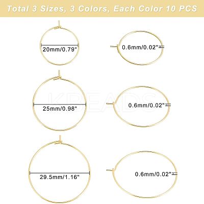 90Pcs 9 Style 304 Stainless Steel & 316L Surgical Stainless Steel Earring Findings STAS-UN0032-03-1