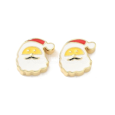 Christmas Brass Enamel Beads KK-I474-G05-1