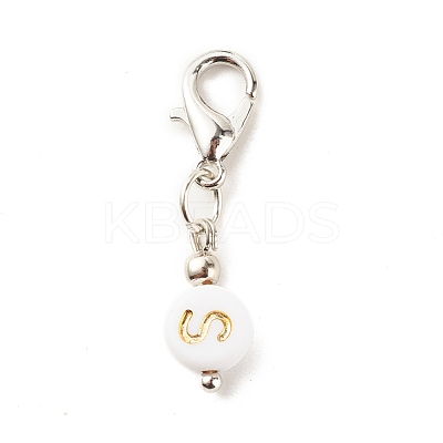 Plating Acrylic Pendants Decoration HJEW-JM00627-1