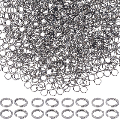 1000Pcs 304 Stainless Steel Split Rings STAS-SC0008-17-1