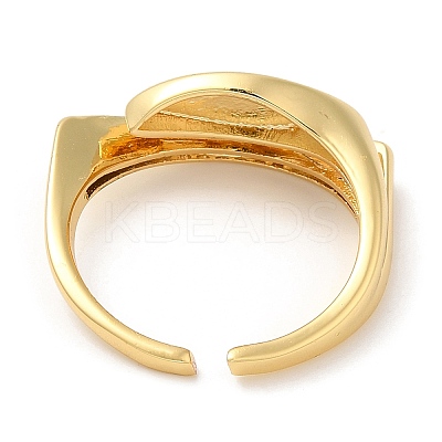 Rack Plating Brass Horse Eye Cuff Rings RJEW-D008-20G-1