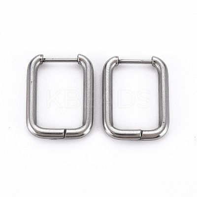 Tarnish Resistant Rectangle Huggie Hoop Earrings for Women LS-EJEW-N016-006-NR-1