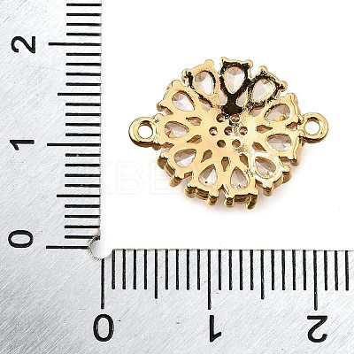 Brass Clear Cubic Zirconia Connector Charms KK-U065-06B-G-1