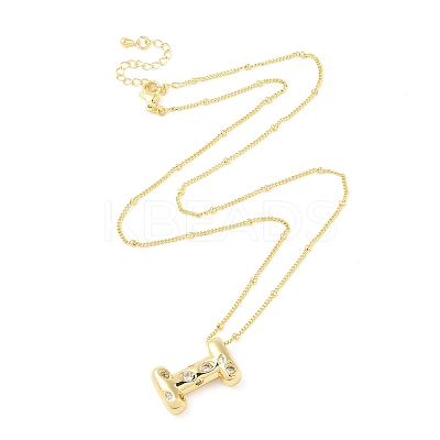 Brass Micro Pave Clear Cubic Zirconia Pendant Necklaces NJEW-Z038-01G-I-1