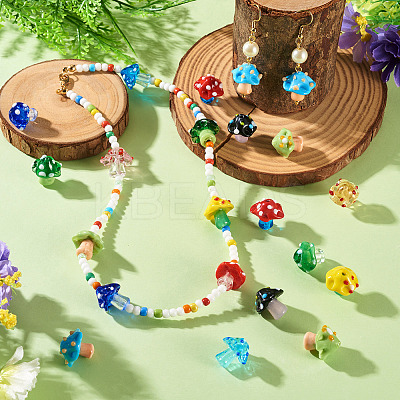 30Pcs 15 Colors Handmade Lampwork Bumpy Beads LAMP-TA0002-39-1