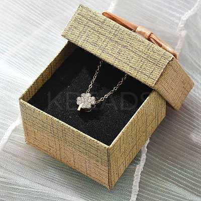 304 Stainless Steel Crystal Rhinestone Pendant Cable Chain Necklaces for Women NJEW-C062-01C-G-1