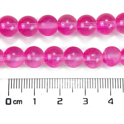 Frosted Transparent Glass Bead Strands X1-GLAA-P065-8mm-11-1