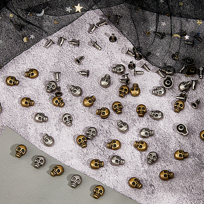 48Pcs Alloy Studs Rivets FIND-FH0011-42A-1