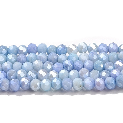 Faceted Electroplated Glass Beads Strands X-GLAA-C023-02-C16-1