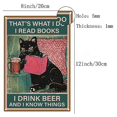 Vintage Metal Tin Sign AJEW-WH0157-046-1
