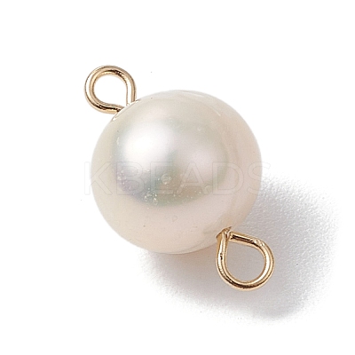 Natural Cultured Freshwater Pearl Connector Charms PALLOY-JF03090-02-1