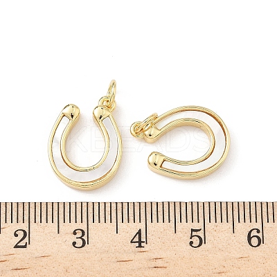Brass Pave Natural White Shell Pendants X-KK-B141-09G-1