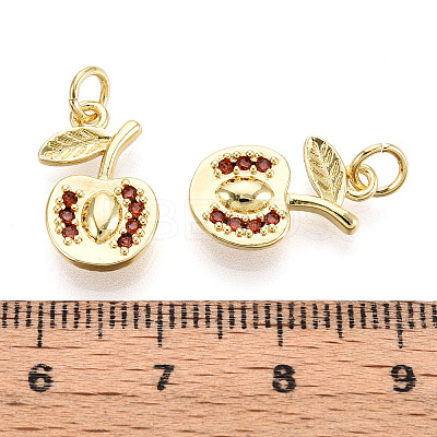 Brass Micro Pave Cubic Zirconia Pendants KK-N265-28G-1