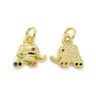 Brass Micro Pave Colorful Cubic Zirconia Charms KK-E068-VF107-1