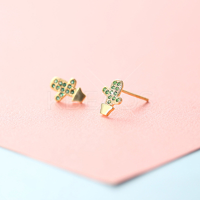 Brass Micro Pave Clear Cubic Zirconia Stud Earrings FS-WGE47D1-20-1