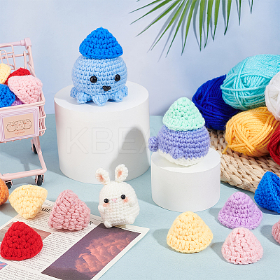 24Pcs 8 Colors Handmade Wool Woven Hat Decoration AJEW-FG0003-34B-1