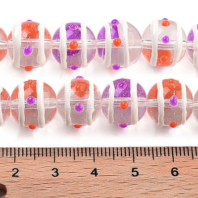 Glass with Enamel Beads Strands GLAA-M047-01B-1
