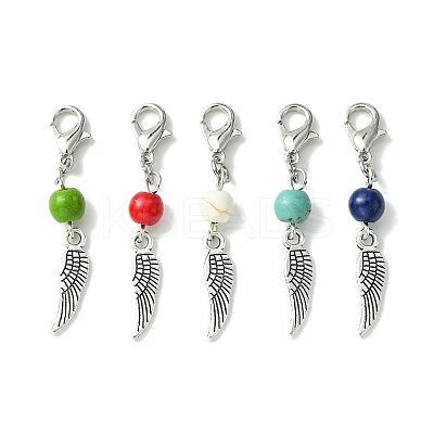 30Pcs Alloy Wing Pendant Decorations HJEW-JM01379-30A-1