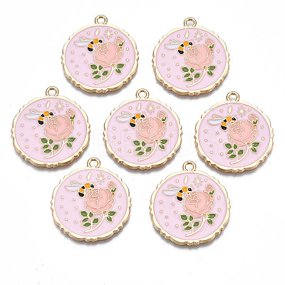 Rack Plating Alloy Enamel Pendants LS-ENAM-N055-047-1