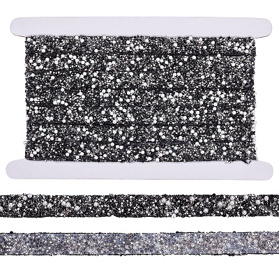 1 Roll Resin Rhinestone with Plastic Imitation Pearl Beaded Trim DIY-BC0015-57C-1