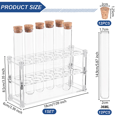Acrylic Multi-Use Colorimetrical Cylinder Tube Display Racks DIY-OC0013-10B-1