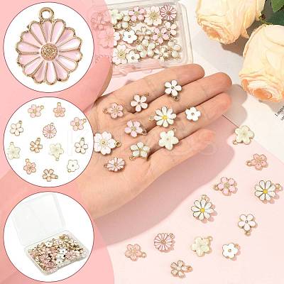 40Pcs 10 Styles Alloy Enamel Pendants ENAM-FS0004-04A-1