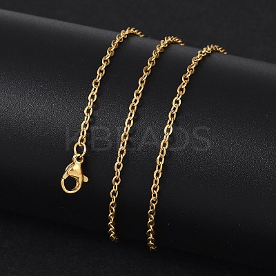 304 Stainless Steel Cable Chain Necklaces X-NJEW-K090-01G-1