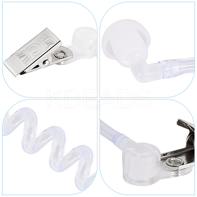 5Pcs PVC Plastic Replacement Acoustic Coil Tube with Earbuds KY-BBC0001-04-1