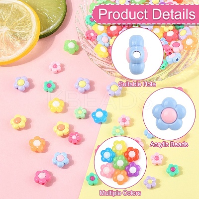 30Pcs Two Tone Opaque Acrylic Beads SACR-YW0001-83-1