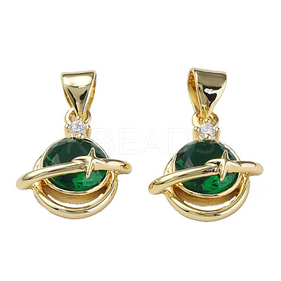 Brass Micro Pave Cubic Zirconia Pendants ZIRC-N039-238-1