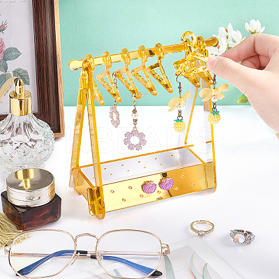 1 Set Coat Hanger Shaped Acrylic Earring Display Stands EDIS-PH0001-90B-1