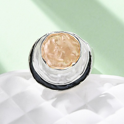 Zinc Alloy & Enamel Stretch Finger Rings for Women RJEW-M101-01C-G-1