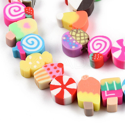 Handmade Polymer Clay Beads Strands X-CLAY-N010-088A-1