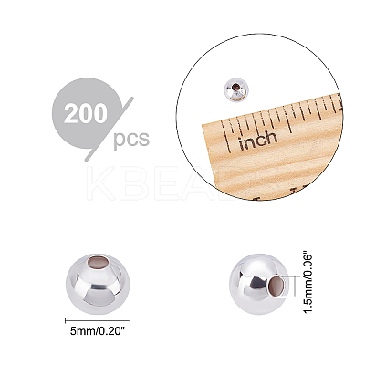 200Pcs Brass Round Spacer Beads KK-PH0003-73A-1