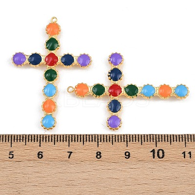304 Stainless Steel Colorful Enamel Pendants STAS-P410-03G-1