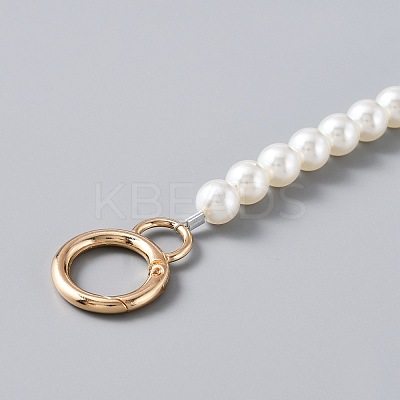 ABS Pearl Beaded Bag Strap PURS-WH0001-26A-G-1
