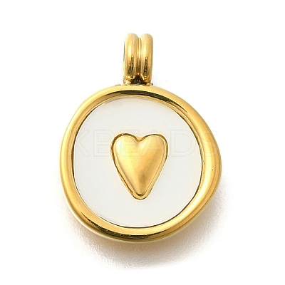 Ion Plating(IP) 304 Stainless Steel Pave Shell Pendants STAS-K263-61G-1