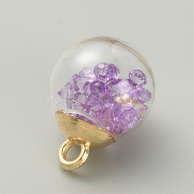 Transparent Glass Globe Pendants GLAA-TAC0005-002B-1