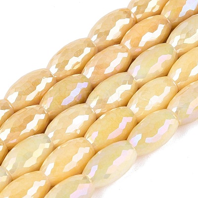 Anti-Tarnish Electroplate Glass Beads Strands EGLA-Q130-02A-08-1