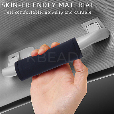 2Pcs Imitation Leather Car Door Handle Protective Cover AJEW-CL0002-56C-1