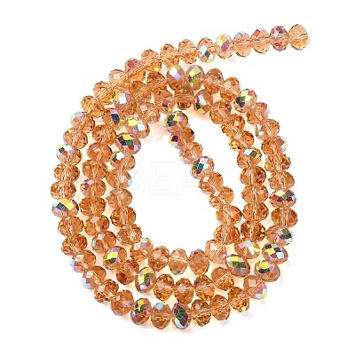 Electroplate Transparent Glass Beads Strands EGLA-A046-01B-25-1