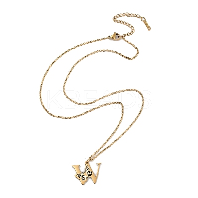 PVD Vacuum Plating 201 Stainless Steel Necklaces NJEW-R267-01W-G-1