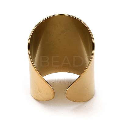 Ion Plating(IP) 304 Stainless Steel Open Cuff Ring RJEW-Z015-02G-1