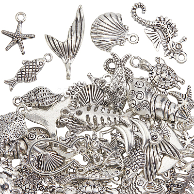 60Pcs Tibetan Style Alloy Pendants FIND-SP0004-07AS-1