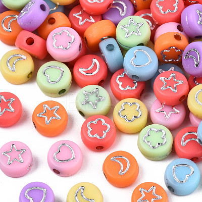 Opaque Mixed Color Acrylic Beads MACR-T038-10-S-1