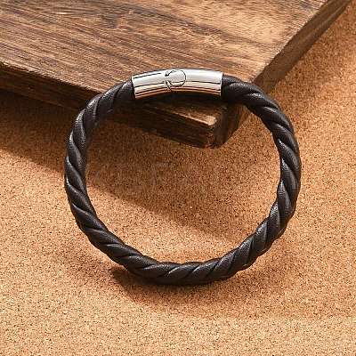 Braided Microfiber Leather Cord Bracelets for Men BJEW-Z081-13P-01-1